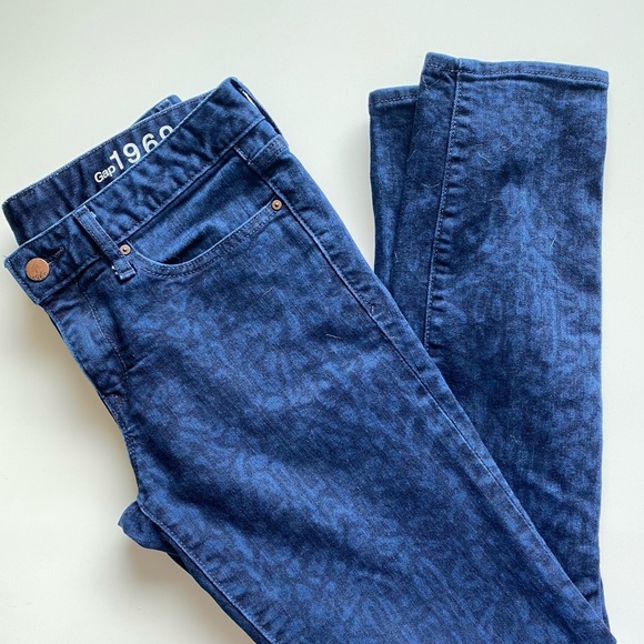 GAP Dark Wash Leopard Print Always Skinny Jeans - Picture 2 of 14